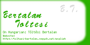 bertalan toltesi business card